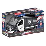 Police Van Black 1:14 Friction Luna Toys with sound and light 30x11,3x17cm.