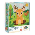Wooden Puzzle Animal Block Luna Toys 13,5x4,5x13,5cm.