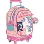 ΤΣΑΝΤΑ ΤΡΟΛΛΕΥ MUST TEAM 34Χ20Χ44ΕΚ 3ΘΗΚΕΣ GIRL & UNICORN