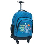 ΤΣΑΝΤΑ ΠΛΑΤΗΣ ΤΡΟΛΛΕΥ 31X24X45 3ΘΗΚΕΣ ΜΟΝΟ ΧΕΡΟΥΛΙ & 4 ΡΟΔΕΣ ΜΠΛΕ STITCH