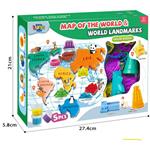 SOFT DOUGH WORLD MAP WITH MOMUMENTS 5COL 21X5,8X27,4CM LUNA