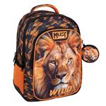 Σχολική Τσάντα Πλάτης Δημοτικού Must Team Wild African Lion 3 Θήκες
