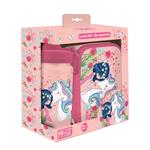 LUNCH BOX PP 800ML & WATER CANTEEN ALUMINIUM 500ML SET MUST TEAM UNICORN GIRL