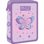 DOUBLE DECKER PENCIL CASE FILLED MUST TEAM 15X5X21CM BUTTERFLY
