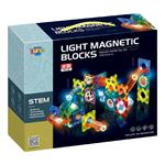 MAGNETIC BLOCKS 49PCS 27X7,5X22CM WITH LIGHT LUNA