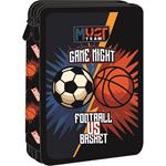 DOUBLE DECKER PENCIL CASE FILLED MUST TEAM 15X5X21CM FOOTBALL VS BASKET