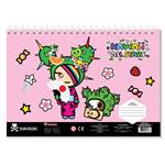 PAINTING BLOCK 23X33CM 40SH STICKERS-STENCIL-2 COLORING PG  2DESIGNS TOKIDOKI