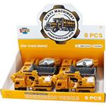 CONSTRUCTION TRUCKS 17X5,3X7,8CM PULL BACK WITH LIGHT AND SOUND 38,5X23,5X31CM LUNA