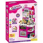 KITCHEN 92CM WITH LIGHT, SOUND AND WATER SPRAY PINK 95PCS 49X13X66CM LUNA