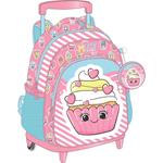 TROLLEY BAG MUST TEAM 27X10X31CM 2CASES PINK CUPCAKE
