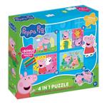 COLORING PUZZLE 4 IN 1 WITH COLORING PENCILS PEPPA PIG