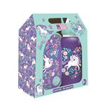 LUNCH BOX PP 800ML & WATER CANTEEN STAINLESS STEEL  500ML SET MUST TEAM UNICORN HEART