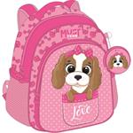 BACKPACK MUST TEAM 27X10X31CM 2 CASES DOG WITH PINK BOW