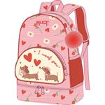 BACKPACK MUST TEAM 25X14X36CM WITH ISOTHERMAL LUNCH CASE LOVELY DOG