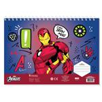 PAINTING BLOCK 23X33CM 40SH  STICKERS-STENCIL-2 COLORING PG  2DESIGNS IRON MAN