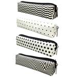 PENCIL CASE WHITE IN BLACK 19Χ4Χ5CM TESORO