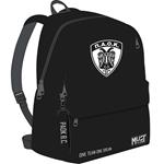 ΤΣΑΝΤΑ ΠΛΑΤΗΣ MUST TEAM MONOCHROME CLASSIC 32Χ19Χ42 2 ΚΕΝΤΡΙΚΕΣ ΘΗΚΕΣ ΜΑΥΡH ΜΕ ΓΚΡΙ PAOK