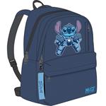 BACKPACK MONOCHROME CLASSIC 32X19X42 DOUBLE POCKET STITCH BLUE