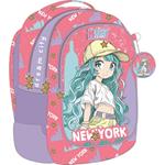 BACKPACK MUST TEAM 32X18X43CM 3CASES BLUE HAIR GIRL