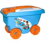 BRICKS IN A CART 42PCS BLUE 24,5X17X17CM LUNA