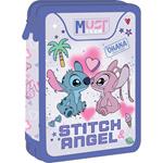 DOUBLE DECKER PENCIL CASE FILLED 15X5X21CM STITCH & ANGEL OHANA