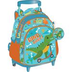 TROLLEY BAG MUST TEAM 27X10X31CM 2CASES DINOSAUR IN SCOOTER