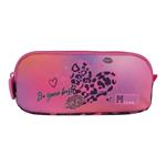 School Barrel Pencil Case Must Team Heart Print 2 Zippers