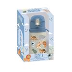 VACUUM FLASK STAINLESS STEEL 350ML WITH HANDLES & STRAW 8X17CM MUST TEAM ANIMALS