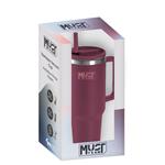 VACUUM CUP STAINLESS STEEL 1,200ML WITH STRAW 14.6Χ27CM BORDEAUX MUST TEAM