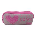 School Barrel Pencil Case Must Team Cute Love 2 Zippers