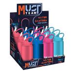 WATER CANTEEN ALUMINIUM 500ML WITH STRAW 7X21,5CM 4COL MUST TEAM