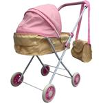 DOLL STROLLER PINK-BEIZE WITH BAG 36X62X68CM LUNA