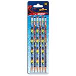 PENCIL WITH RUBBER SPIDERMAN BLISTER 6PCS