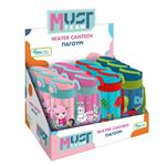 Water Canteen Plastic Must Team 500 ml with Straw in 4 Designs