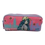  School Pencil Case Must Team Blue Hair Girl 2 Zippers
