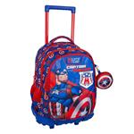 Σχολική Τσάντα Τρόλεϊ Δημοτικού Avengers Captain America Must Team 3 Θήκες