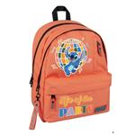 BACKPACK 32Χ19Χ42 DOUBLE POCKET ORANGE WITH GREEN STITCH