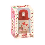 VACUUM FLASK STAINLESS STEEL 350ML WITH HANDLES & STRAW 8X17CM MUST TEAM DOG