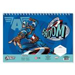 PAINTING BLOCK 23X33CM 40SH  STICKERS-STENCIL-2 COLORING PG  2DESIGNS CAPTAIN AMERICA