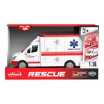 AMBULANCE VAN FRICTION 1:16 32X11,5X18,5CM WITH SOUND & LIGHT LUNA