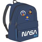 BACKPACK MUST TEAM MONOCHROME CLASSIC 32Χ19Χ42 DOUBLE POCKET BLUE WITH LIGHT BLUE NASA